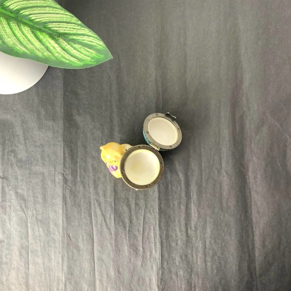 90s Cat Earring or Ring Box Ceramic Jewelry Container Vintage - Picture 12 of 12